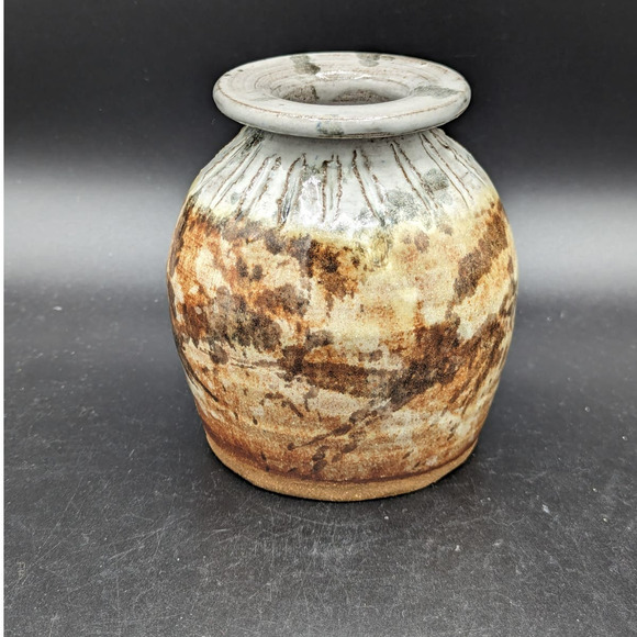 Vintage Hand Thrown Glazed Art Pottery Vase Signed Thorson 1993 - Picture 7 of 13